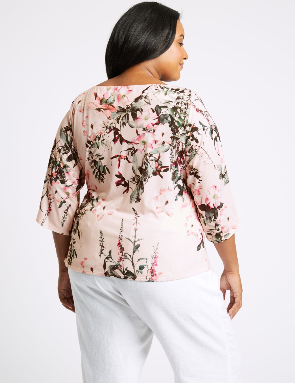 CURVE Floral Print Half Sleeve Top 4 of 5