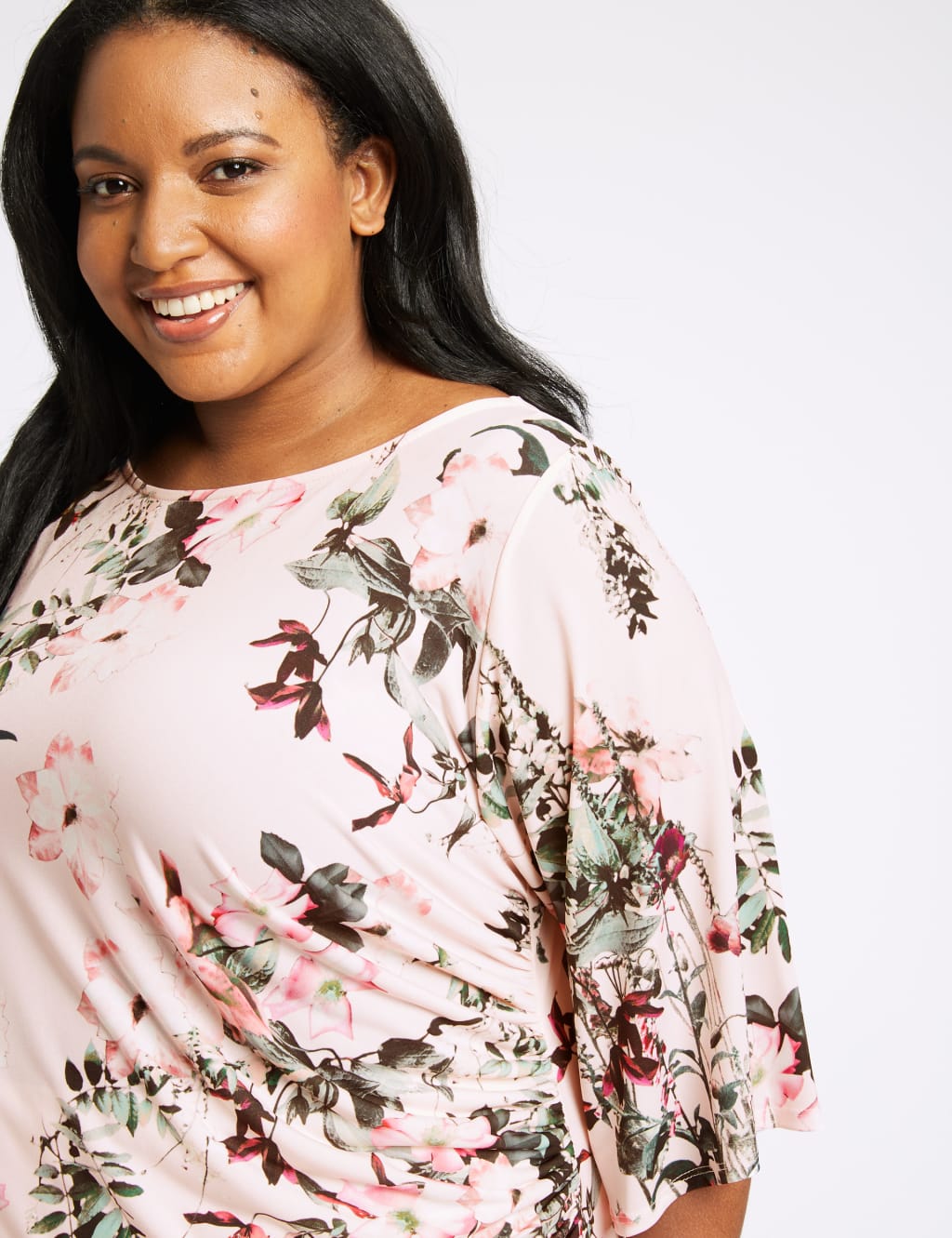 CURVE Floral Print Half Sleeve Top 5 of 5