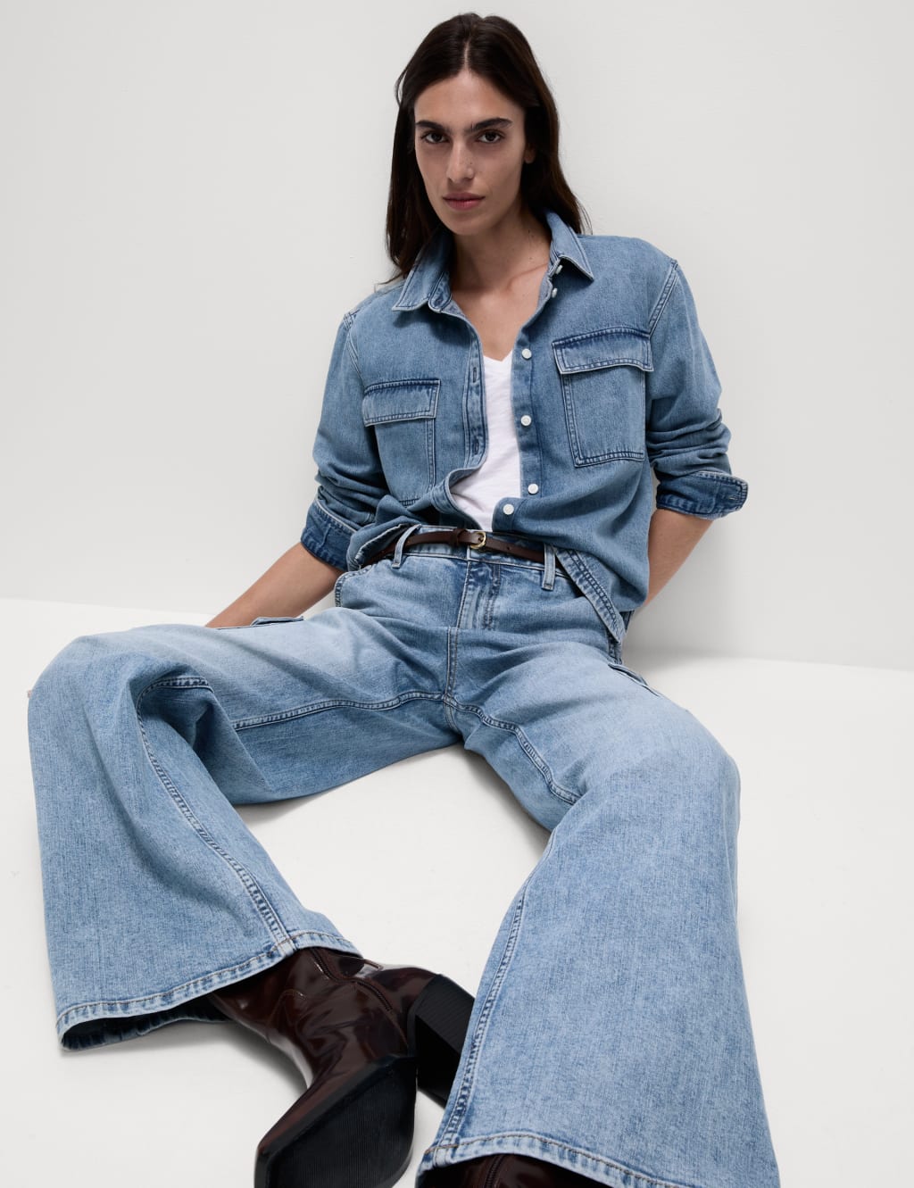 Cotton Rich Denim Utility Shirt M S Collection M S