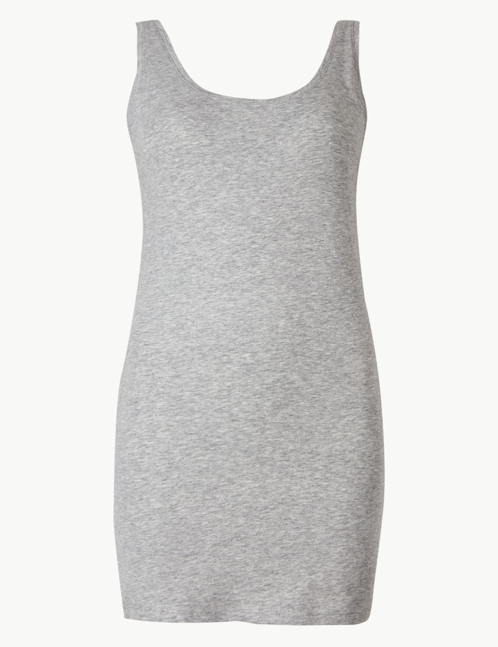 Cotton Rich Slub Longline Fitted Vest Top 2 of 4