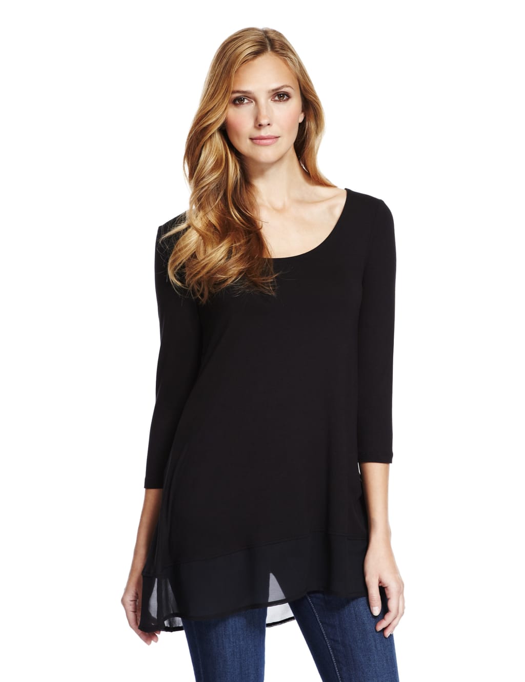 Chiffon hem top shop