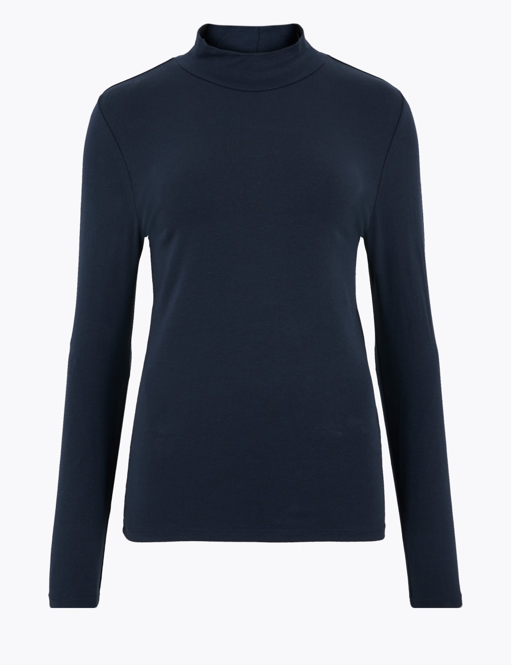 Cotton Rich Funnel Neck Fitted Top 2 of 5