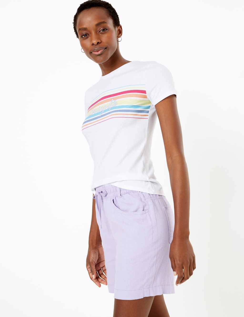 Cotton Loving Life Slogan Fitted T-Shirt 3 of 4