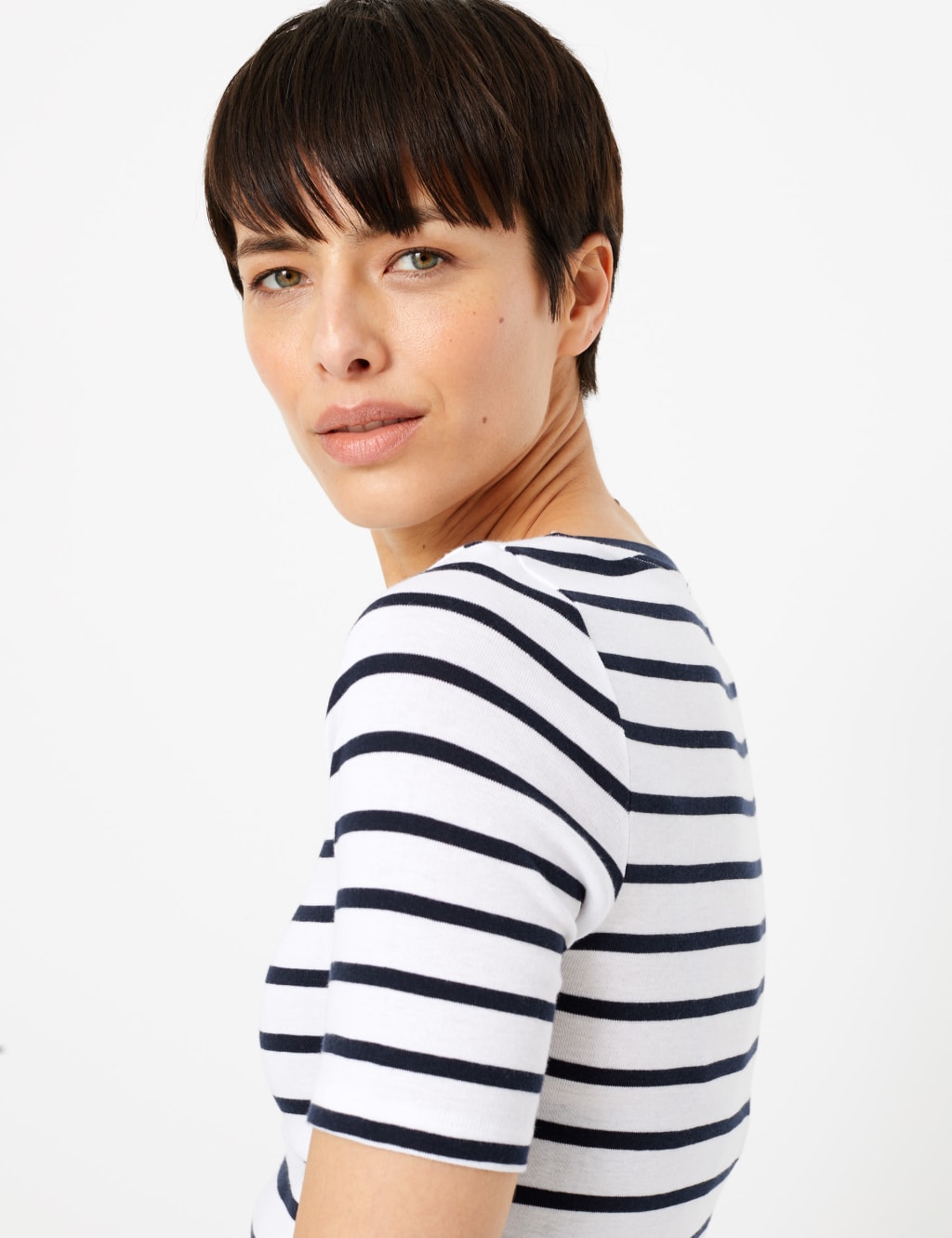 Pure Cotton Striped Regular Fit T-Shirt 3 of 5