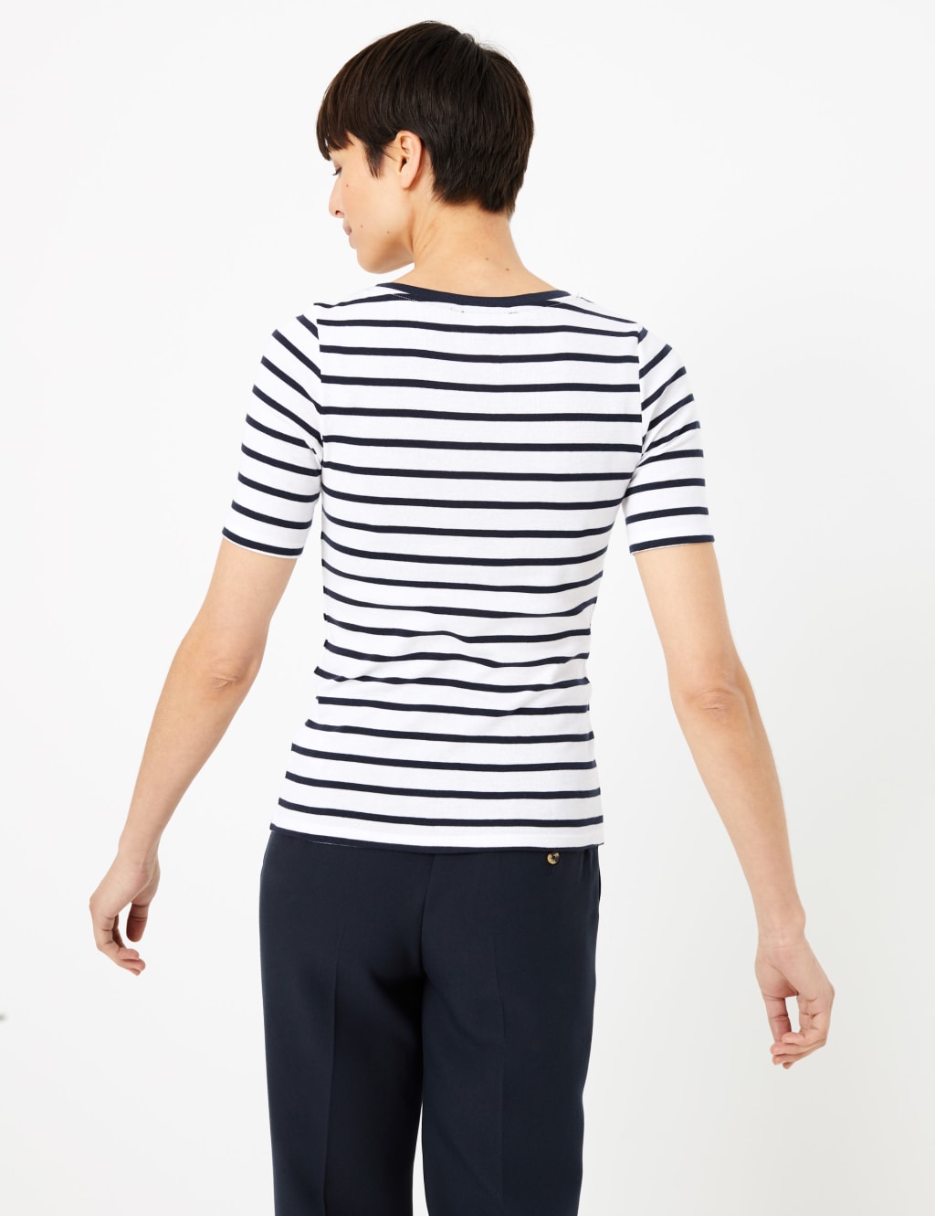 Pure Cotton Striped Regular Fit T-Shirt 4 of 5