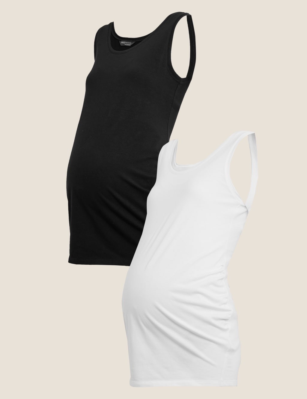 Maternity 2 Pack Cotton Fitted Vest Tops 2 of 5
