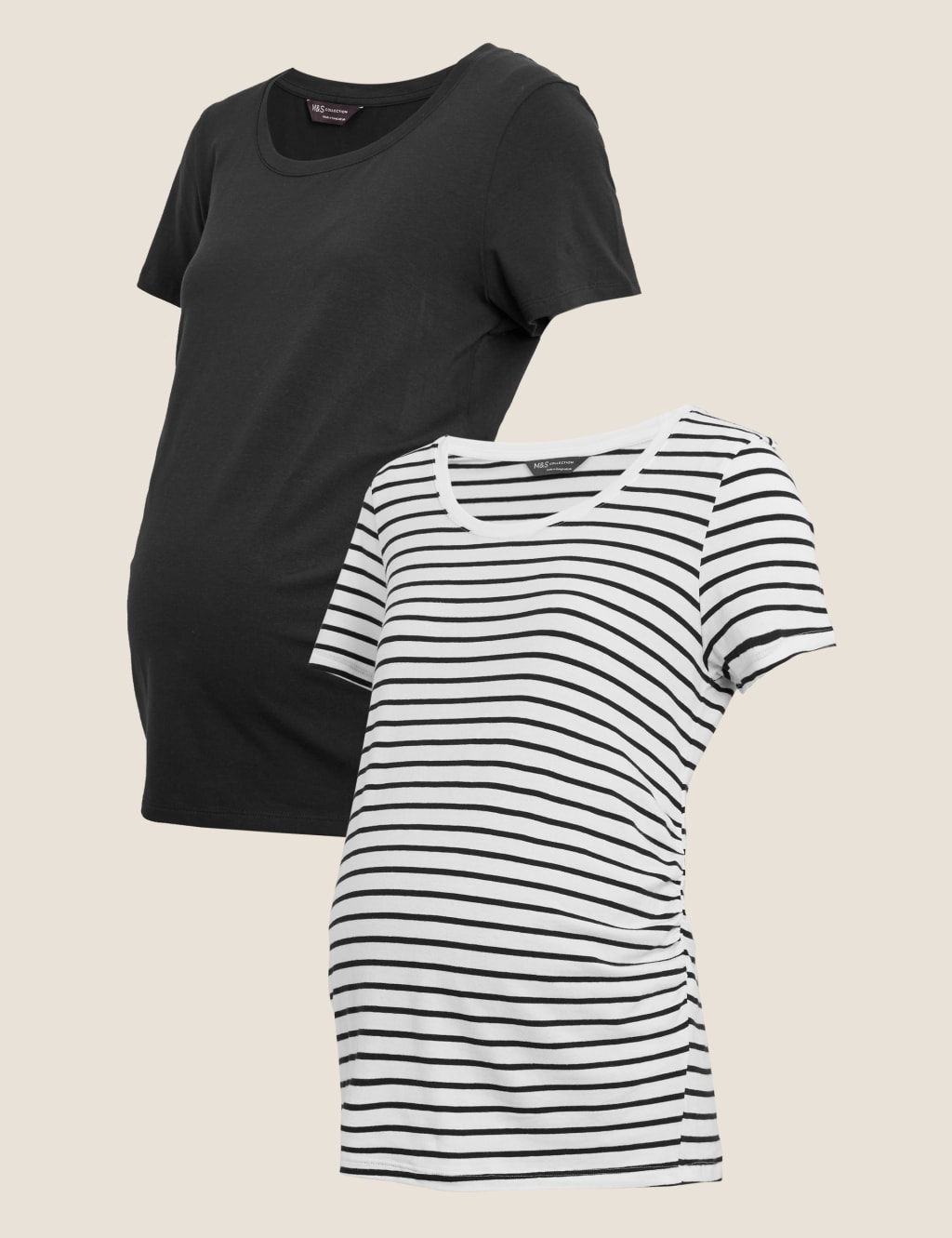 Maternity 2 Pack Cotton Fitted T-Shirts 2 of 5