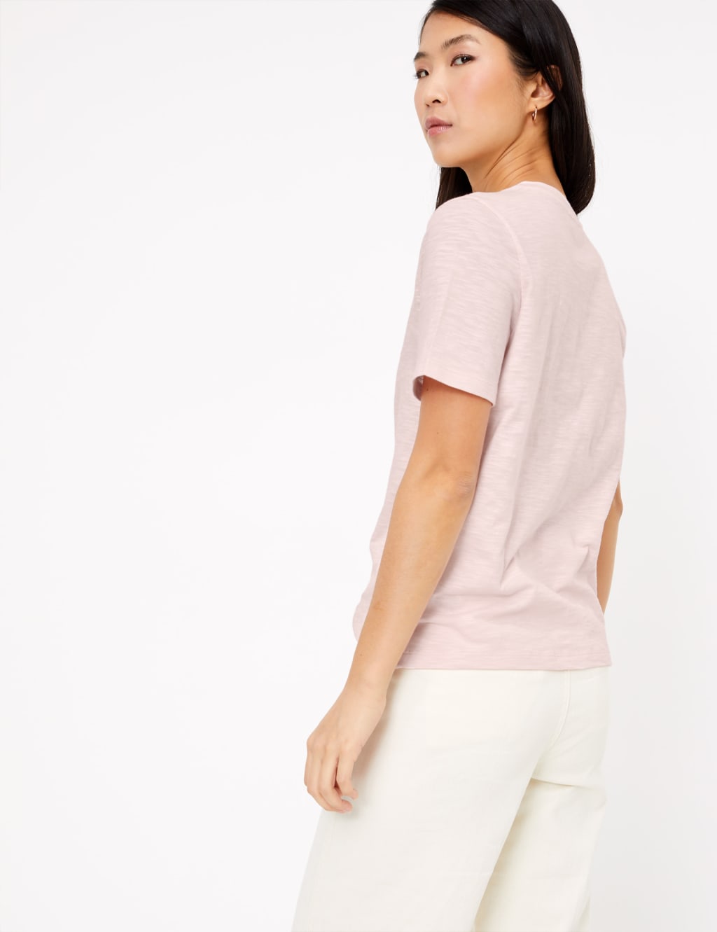 Pure Cotton V-Neck Straight Fit T-Shirt 4 of 4