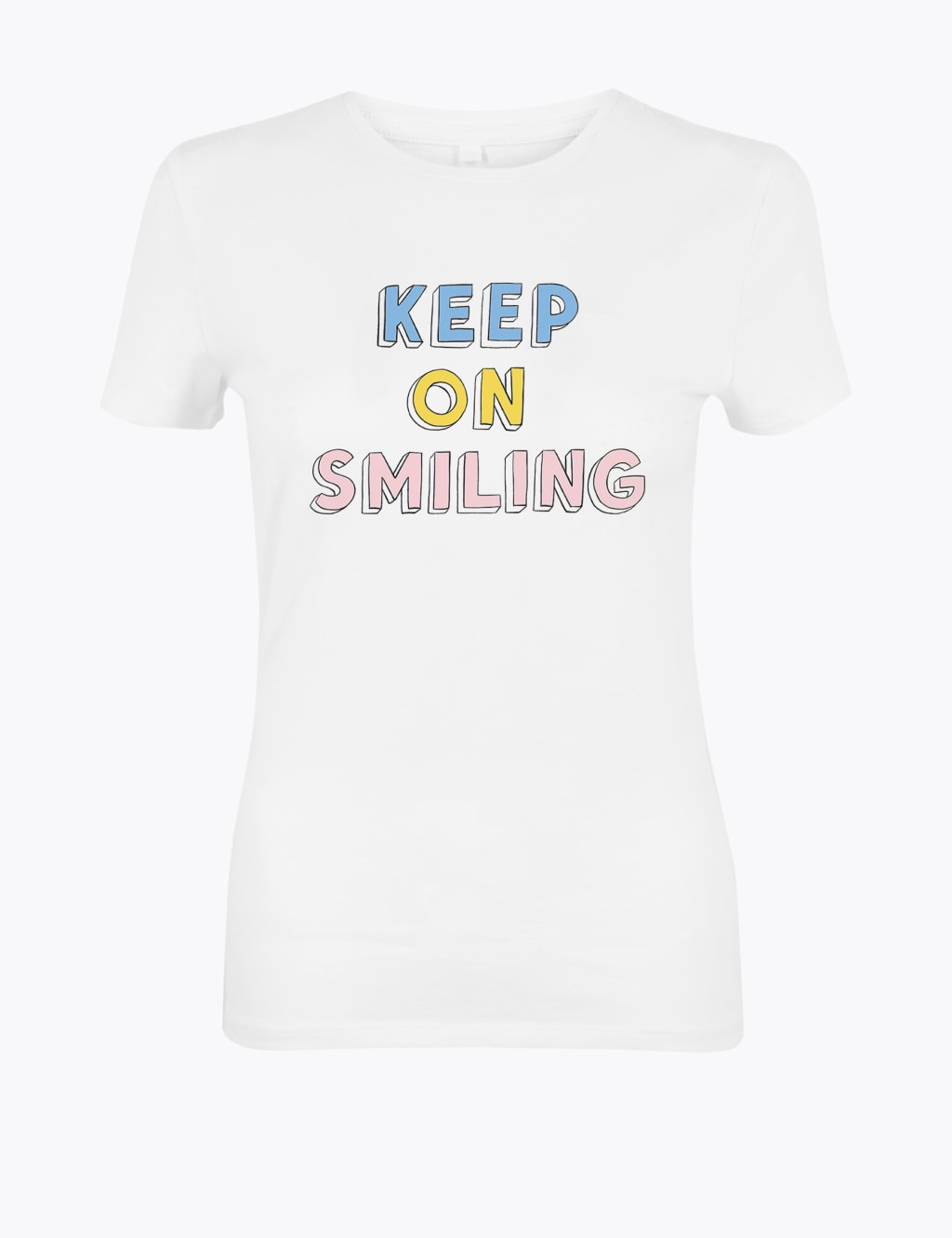 Cotton Slogan Crew Neck Fitted T-Shirt 1 of 1