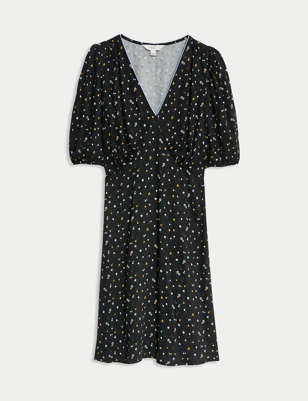 Ditsy Floral V-Neck Mini Tea Dress 2 of 5