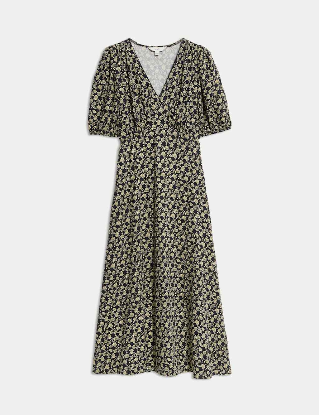 Floral V-Neck Midi Tea Dress 2 of 6