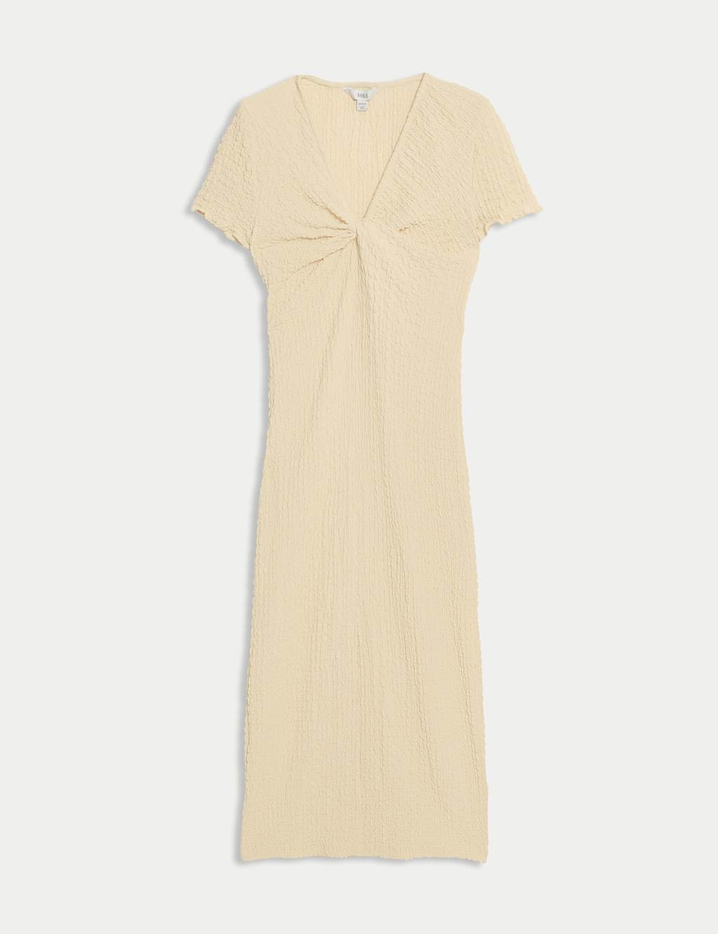 Jersey Textured V-Neck Midi Column Dress 2 of 5