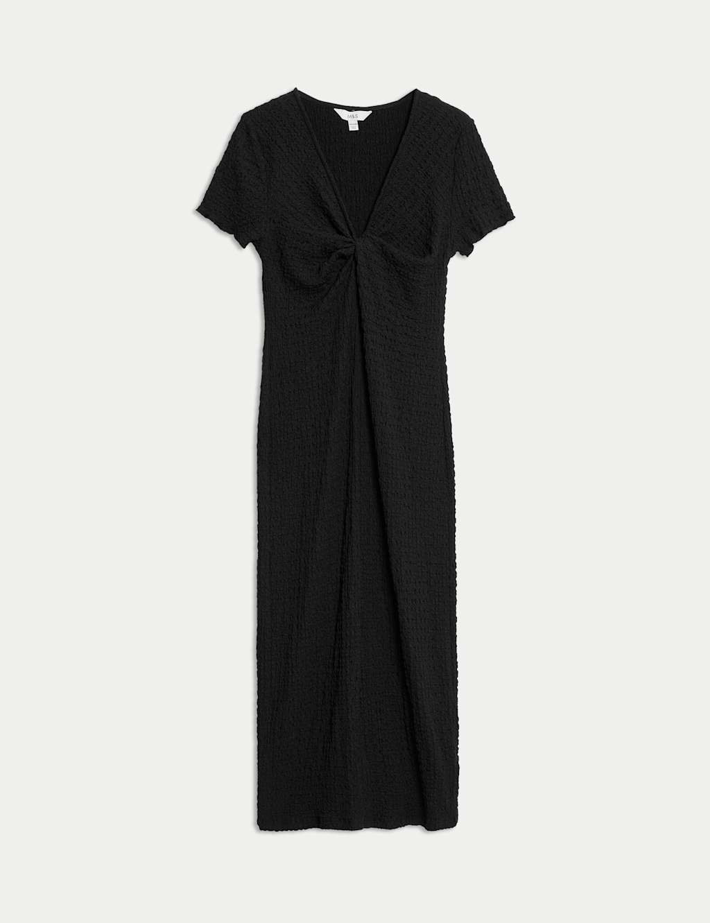 Jersey Textured V-Neck Midi Column Dress 2 of 6