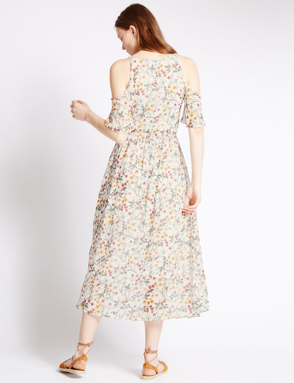 Cold Shoulder Floral Maxi Dress 3 of 4