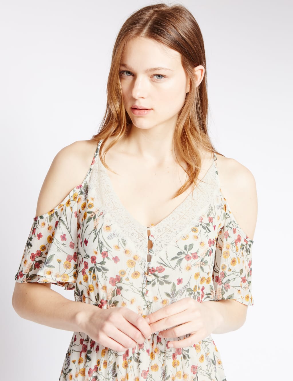 Cold Shoulder Floral Maxi Dress 4 of 4