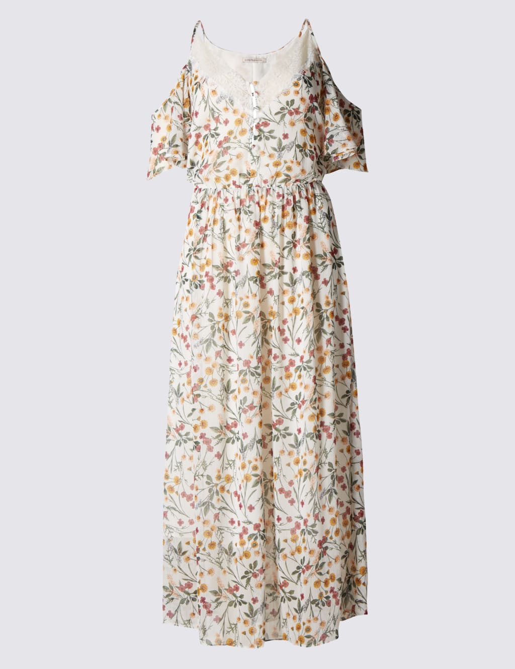 Cold Shoulder Floral Maxi Dress 2 of 4