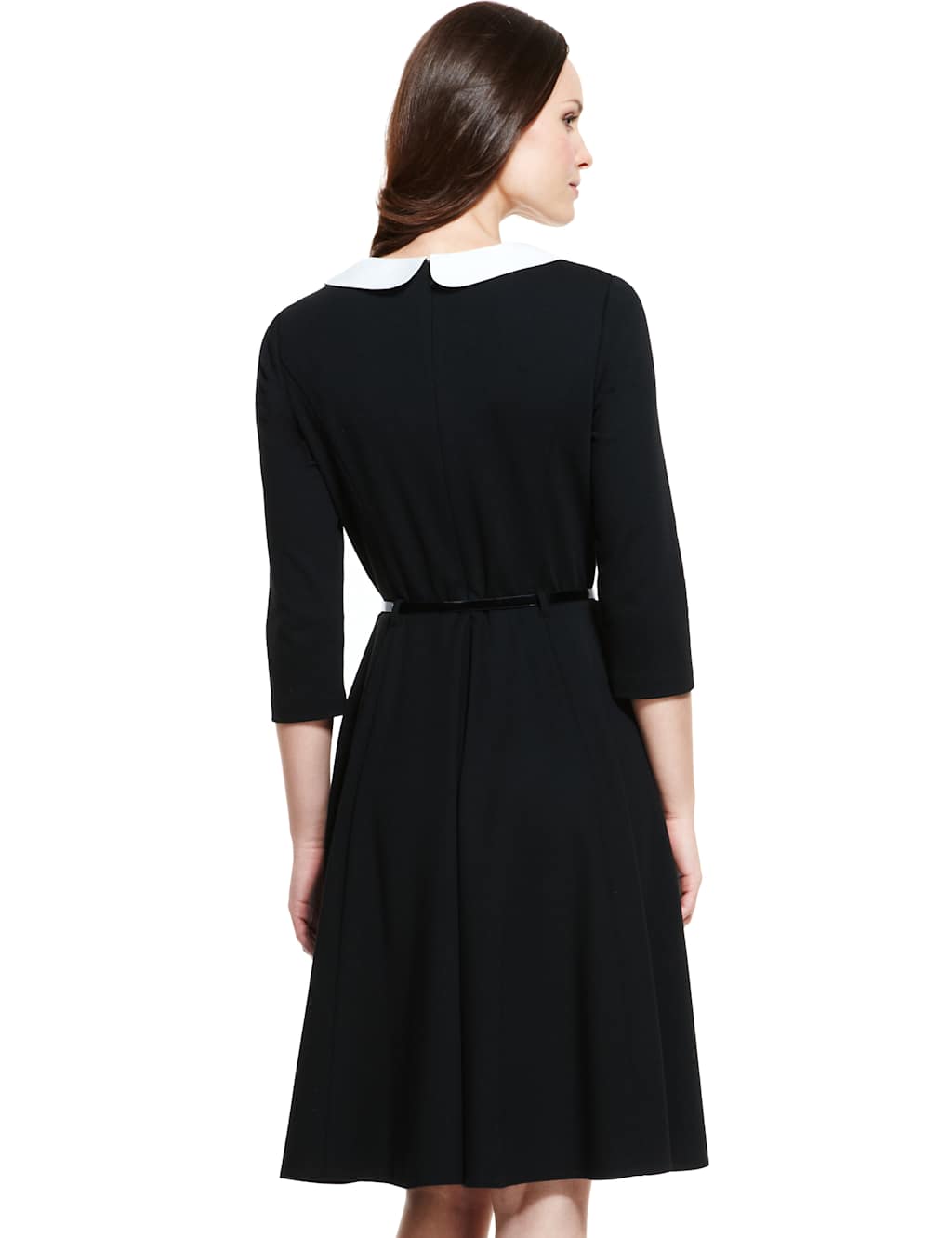 Detachable Peter Pan Collar Skater Dress with Belt 5 of 7