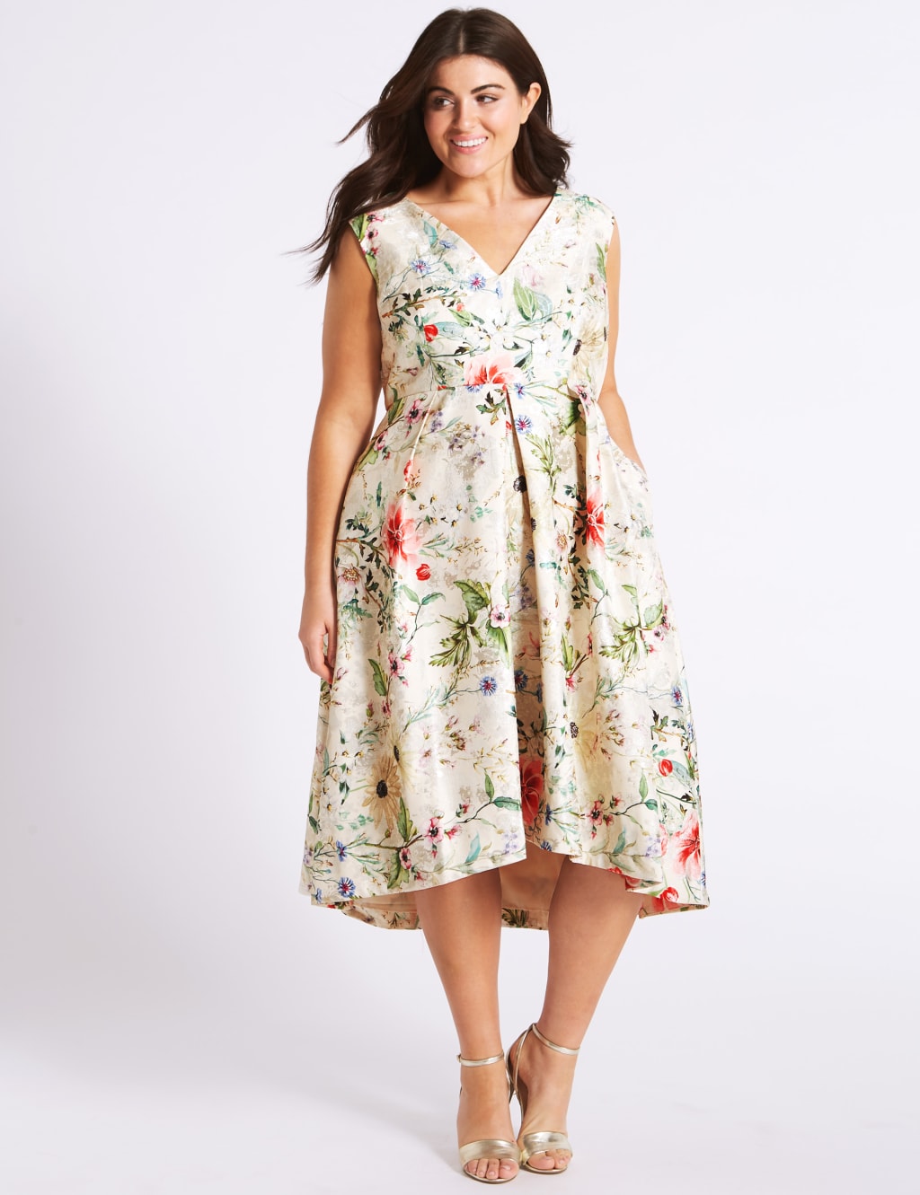 Floral Print Jacquard Prom Dress 3 of 6