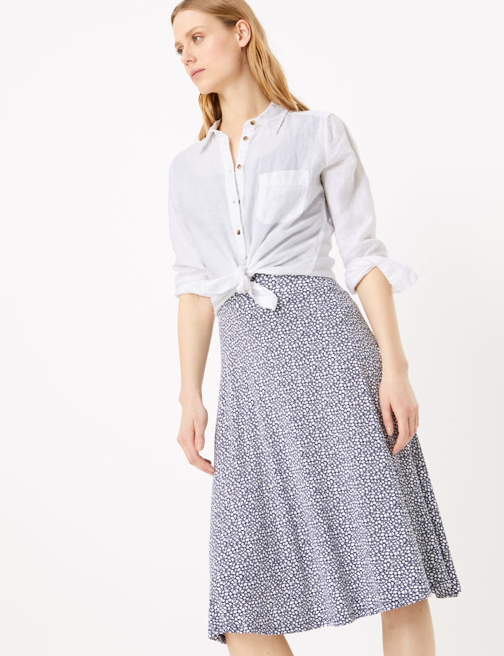 Jersey Ditsy Floral Skirt M S Collection M S