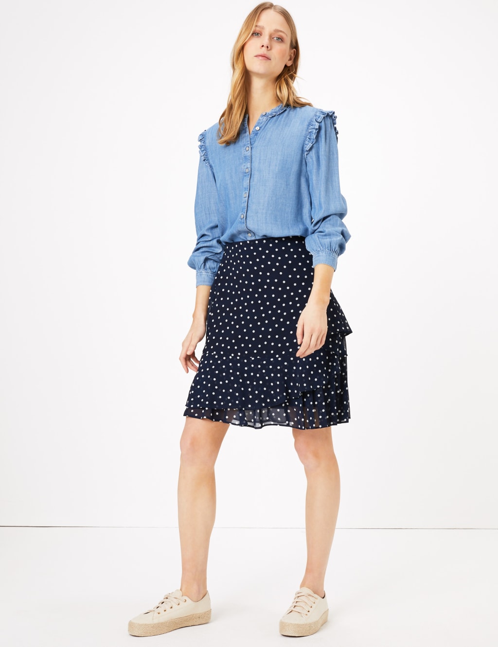 Polka dot skirt marks and spencer sale