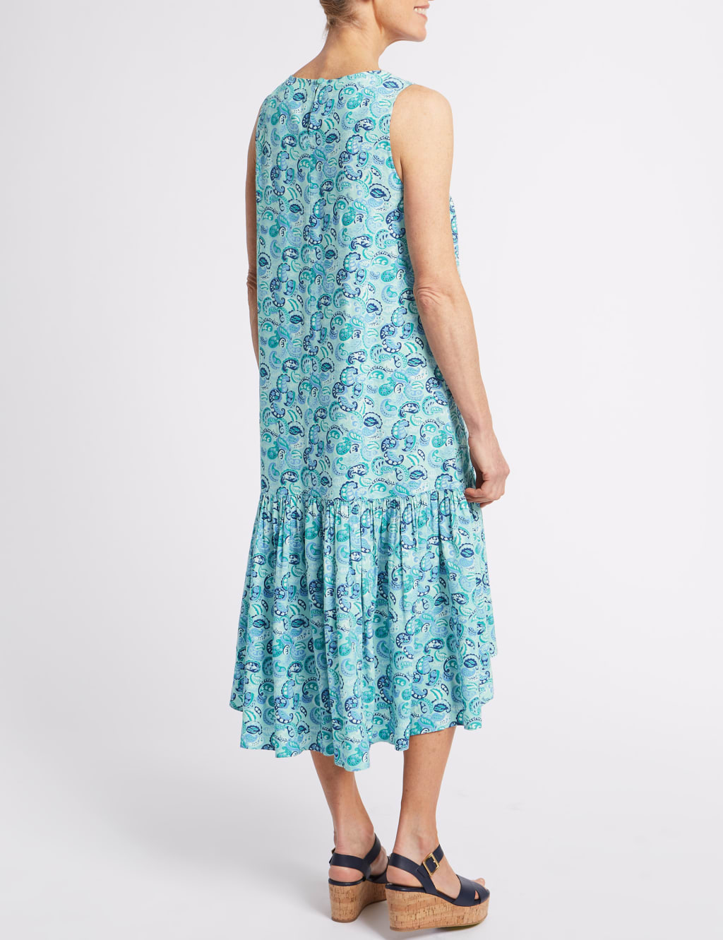 Printed Drop Waist Midi Dress 3 of 3