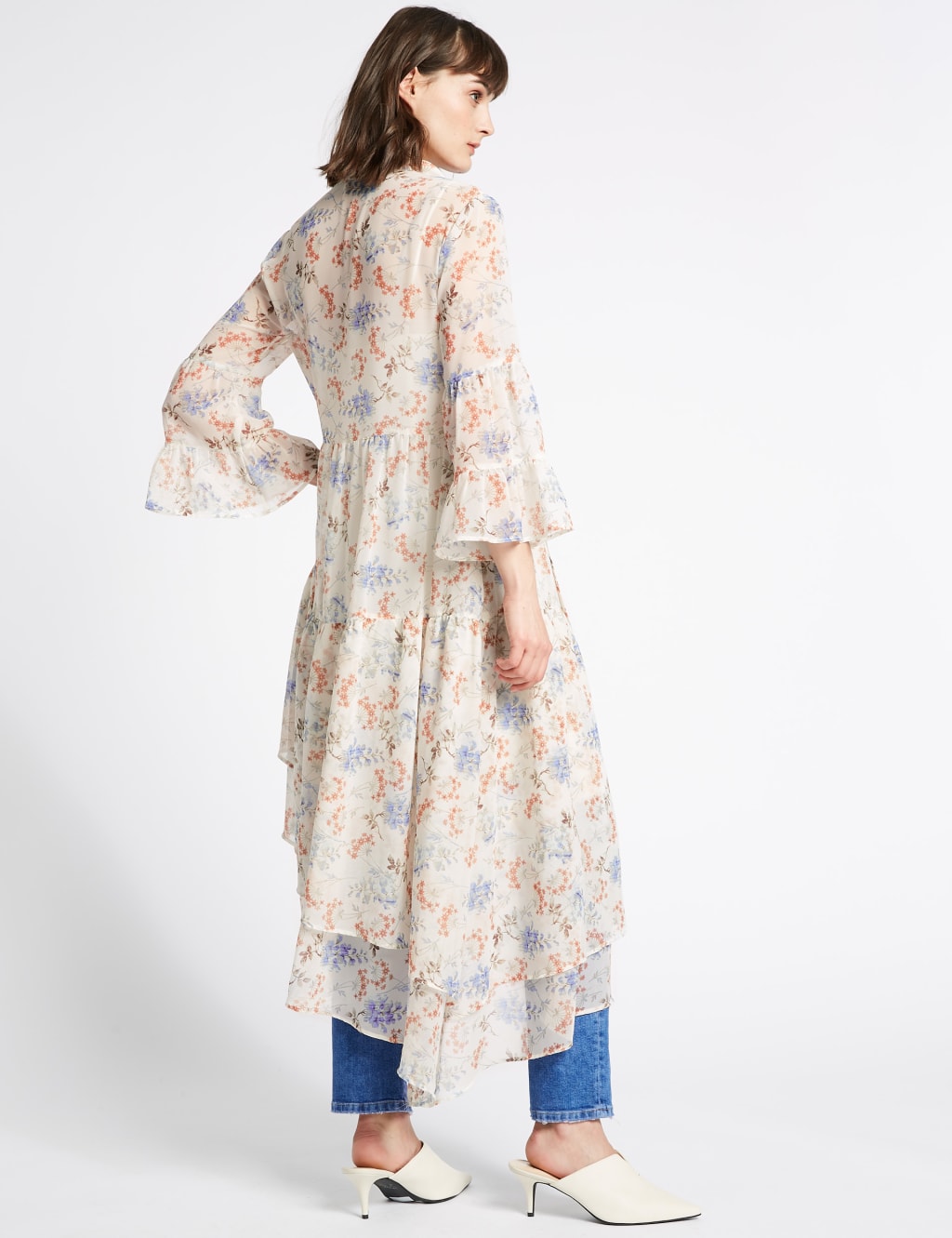 Floral Print Asymmetric Midi Dress 4 of 4