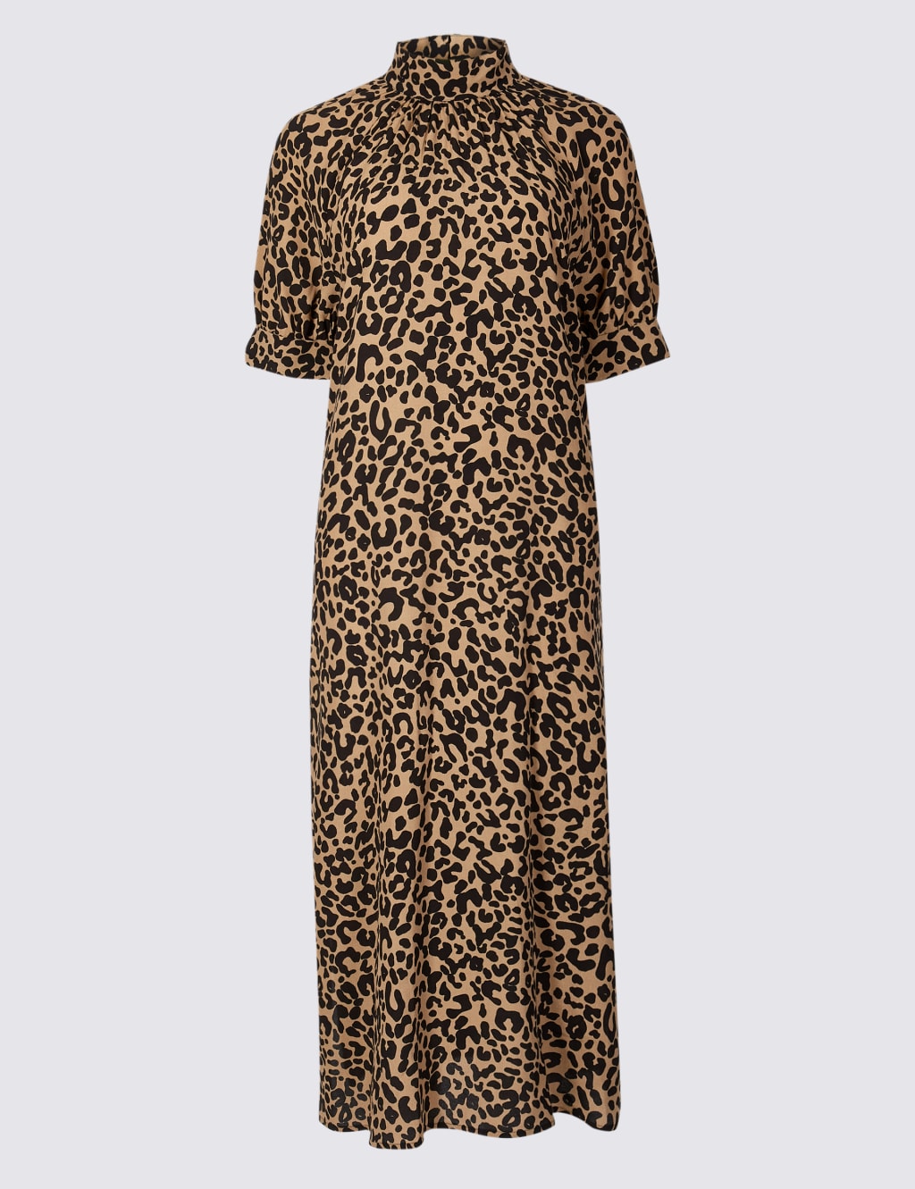 Animal Print Half Sleeve Shift Midi Dress Limited Edition M S