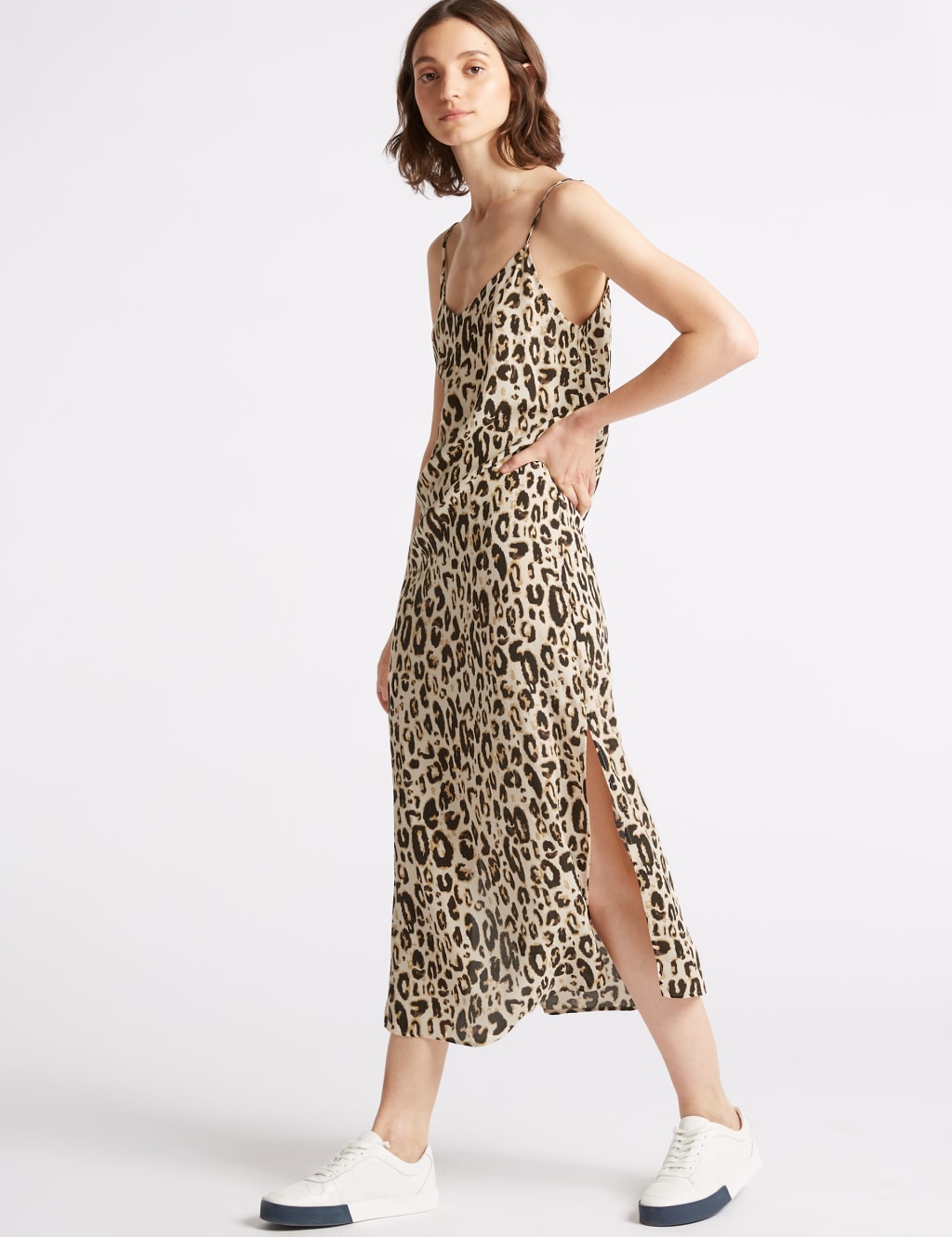 Animal Print Slip Midi Dress Limited Edition M S