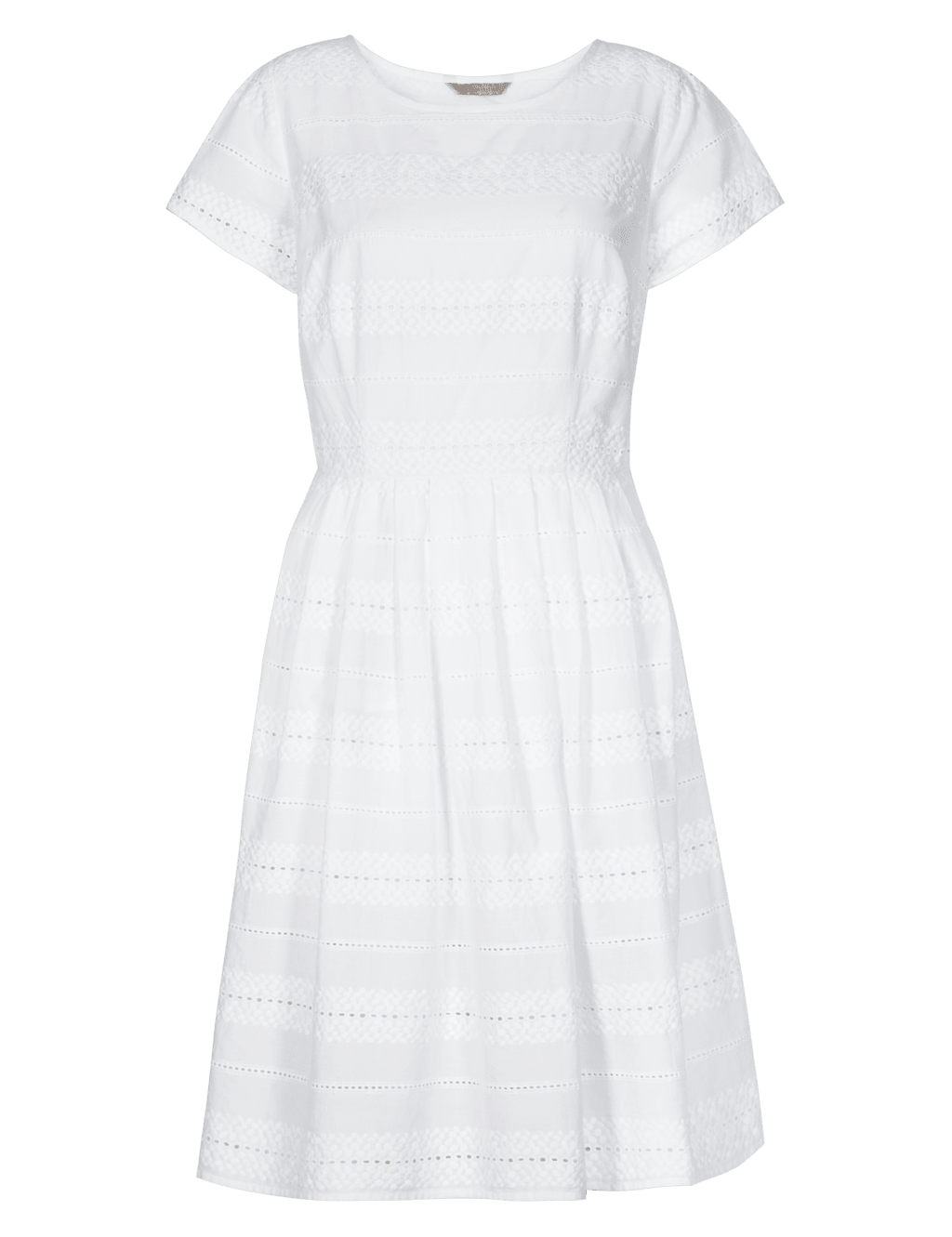 Pure Cotton Striped & Embroidered Prom Dress 2 of 5