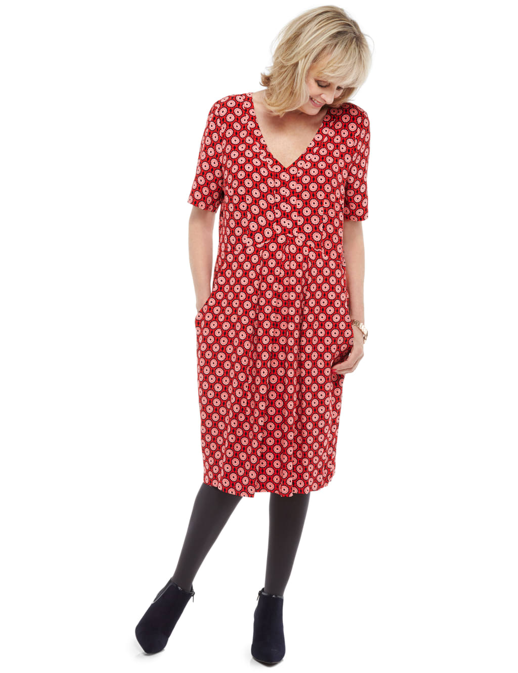 Tile Print Shift Dress 1 of 5