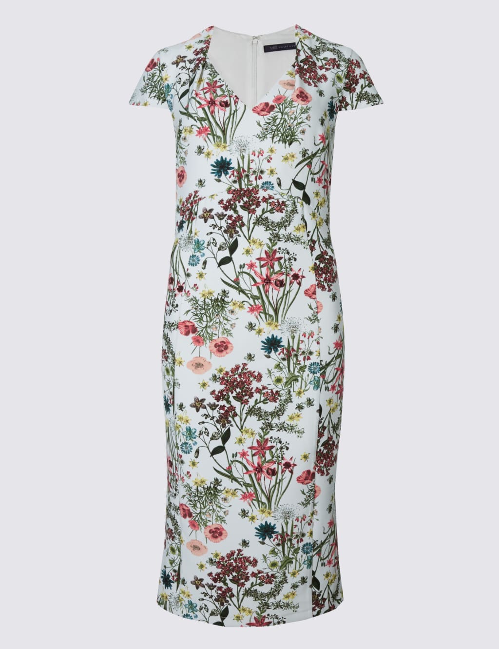 Floral Print Short Sleeve Bodycon Dress 1 of 2