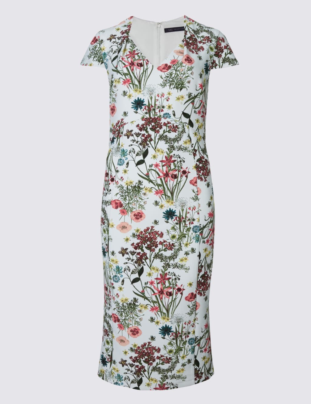 Floral Print Short Sleeve Bodycon Dress 2 of 2