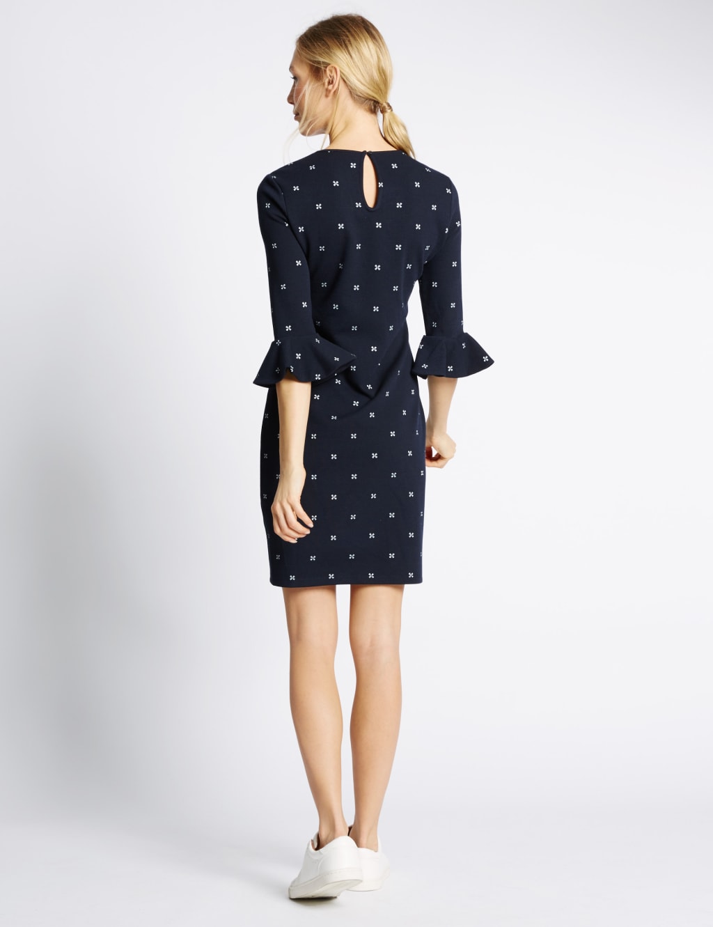 Frilled Cuff 3/4 Sleeve Swing Dress 3 of 4
