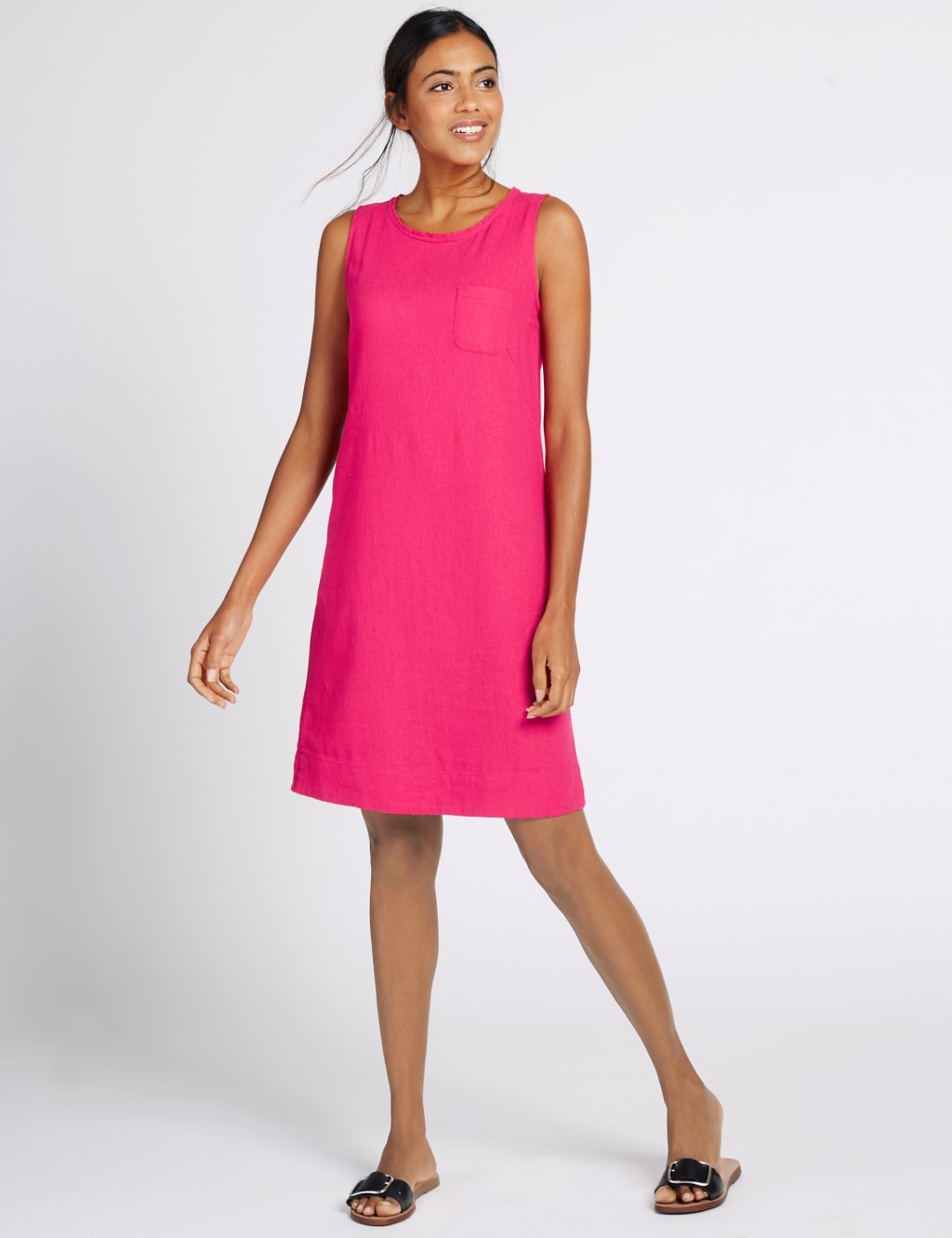 Linen Blend Tunic Dress M S Collection M S