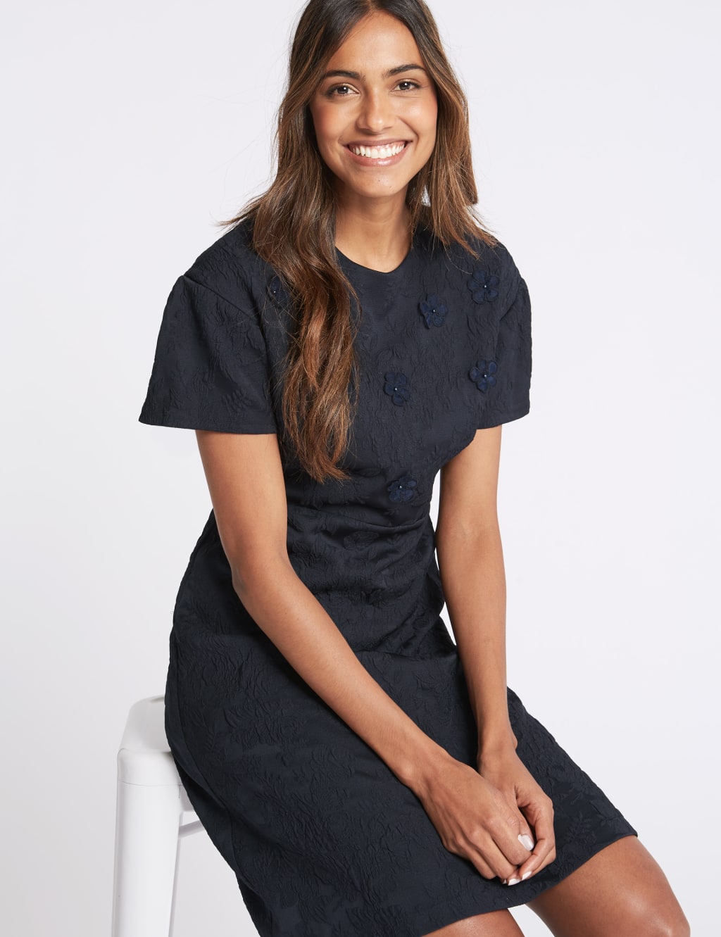 Women's short sleeve shift dress top