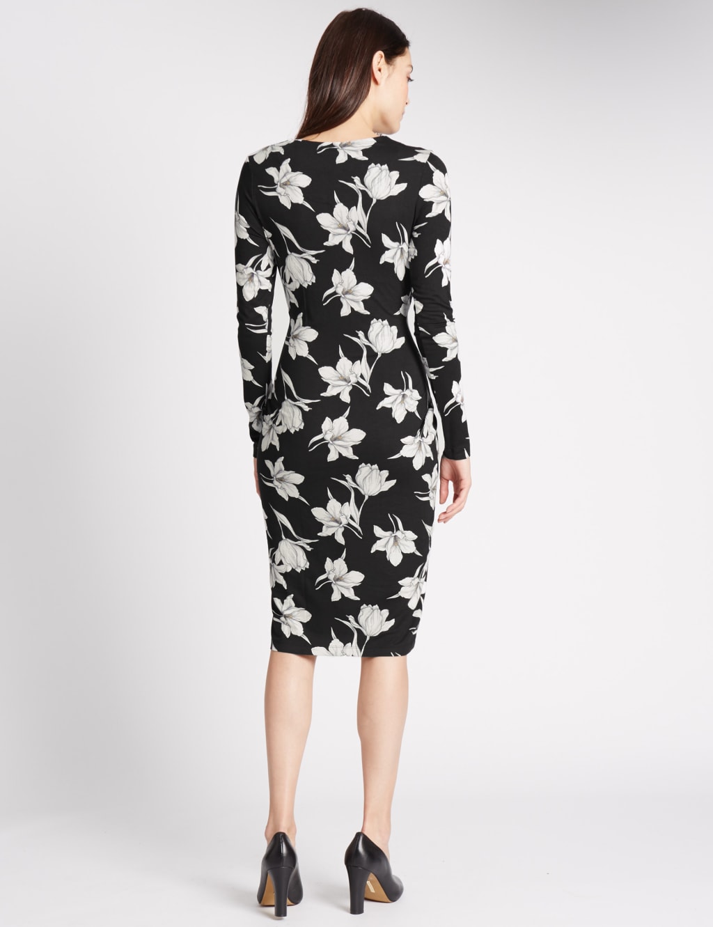 Tie Front Long Sleeve Bodycon Dress 3 of 4