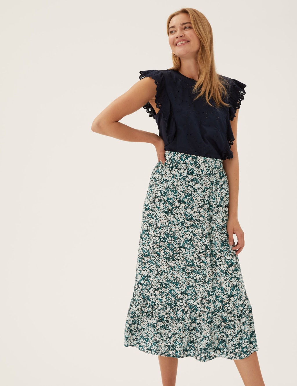 Floral Midaxi Tiered Skirt 5 of 5