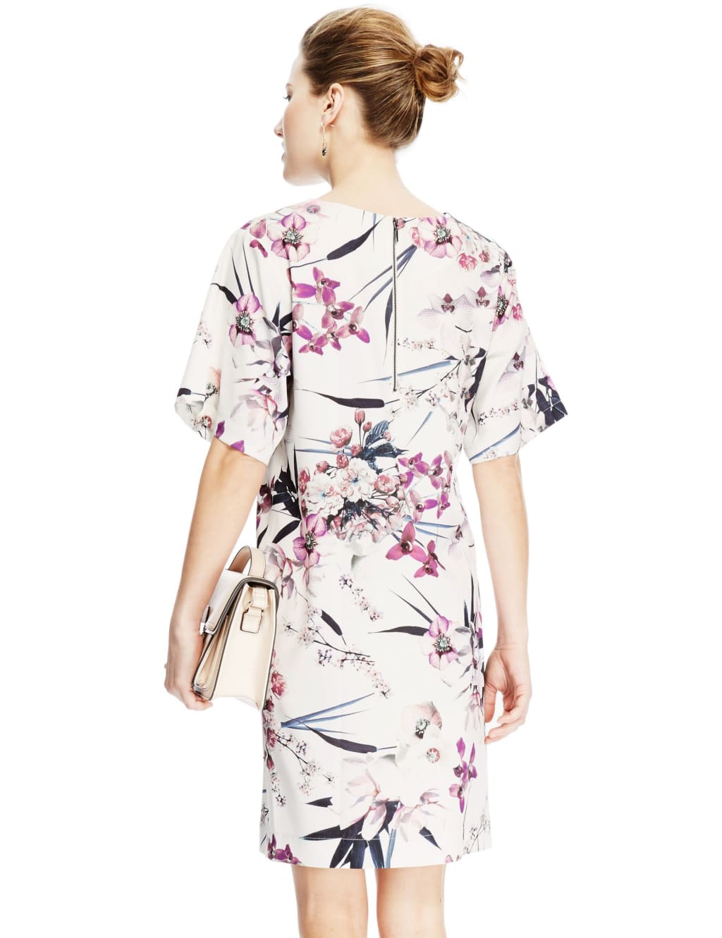 Oriental Floral Kimono Tunic Dress M S Collection M S