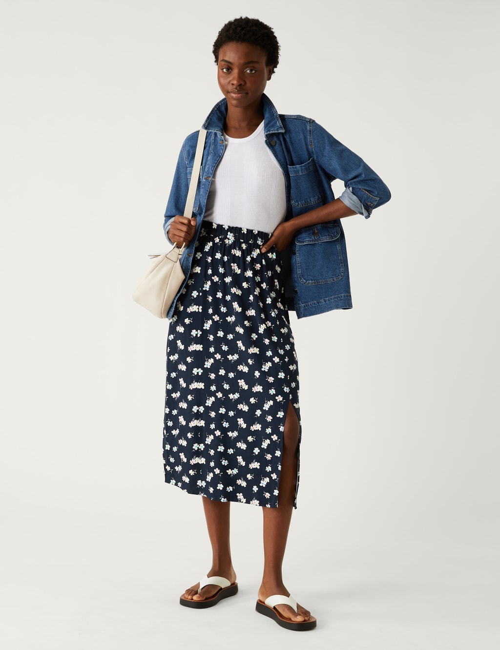 M&s a line midi skirt top