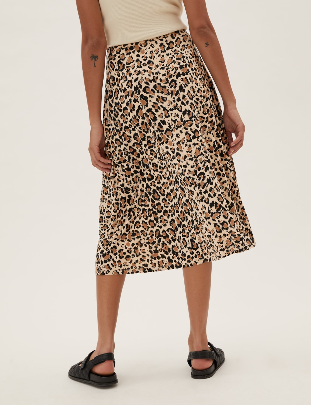 Plus jersey animal print midi skater skirt deals