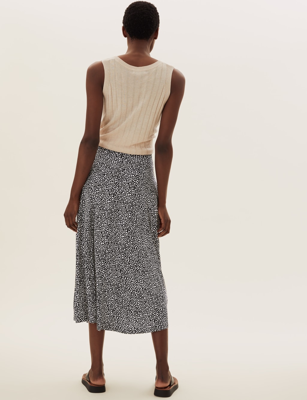 Jersey Printed Midi Skater Skirt 4 of 5