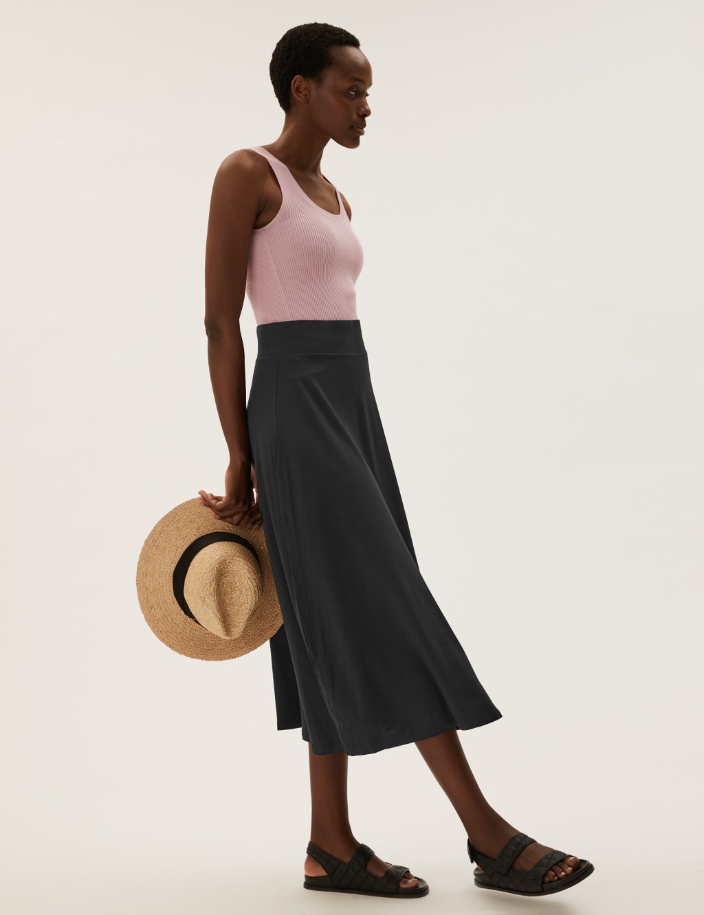 Jersey Midi Skater Skirt M S Collection M S