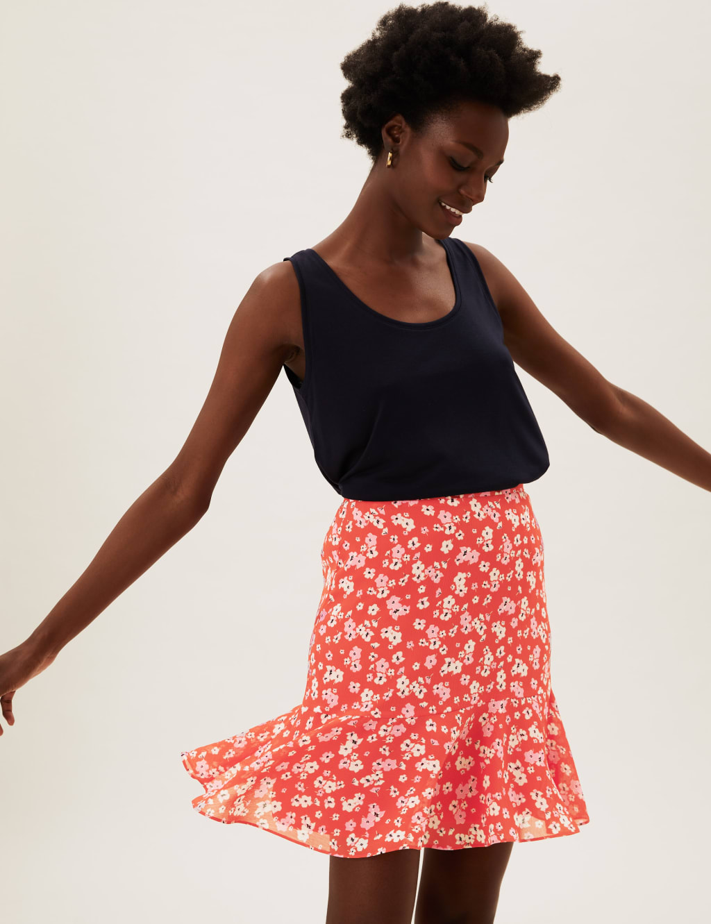 Floral Mini Tiered Skirt 4 of 6