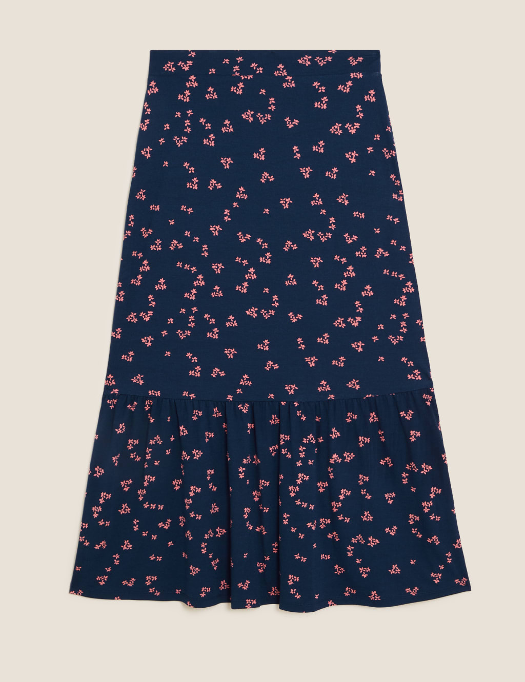 Jersey Floral Midaxi Tiered Skirt 2 of 5