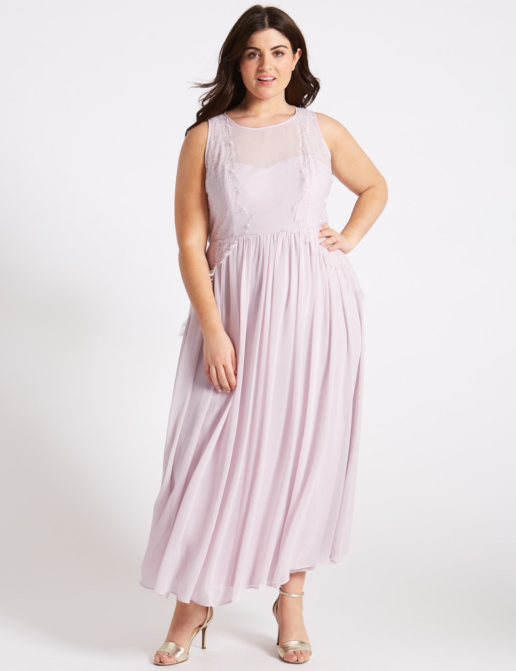 Lace Chiffon Maxi Dress M S Collection M S