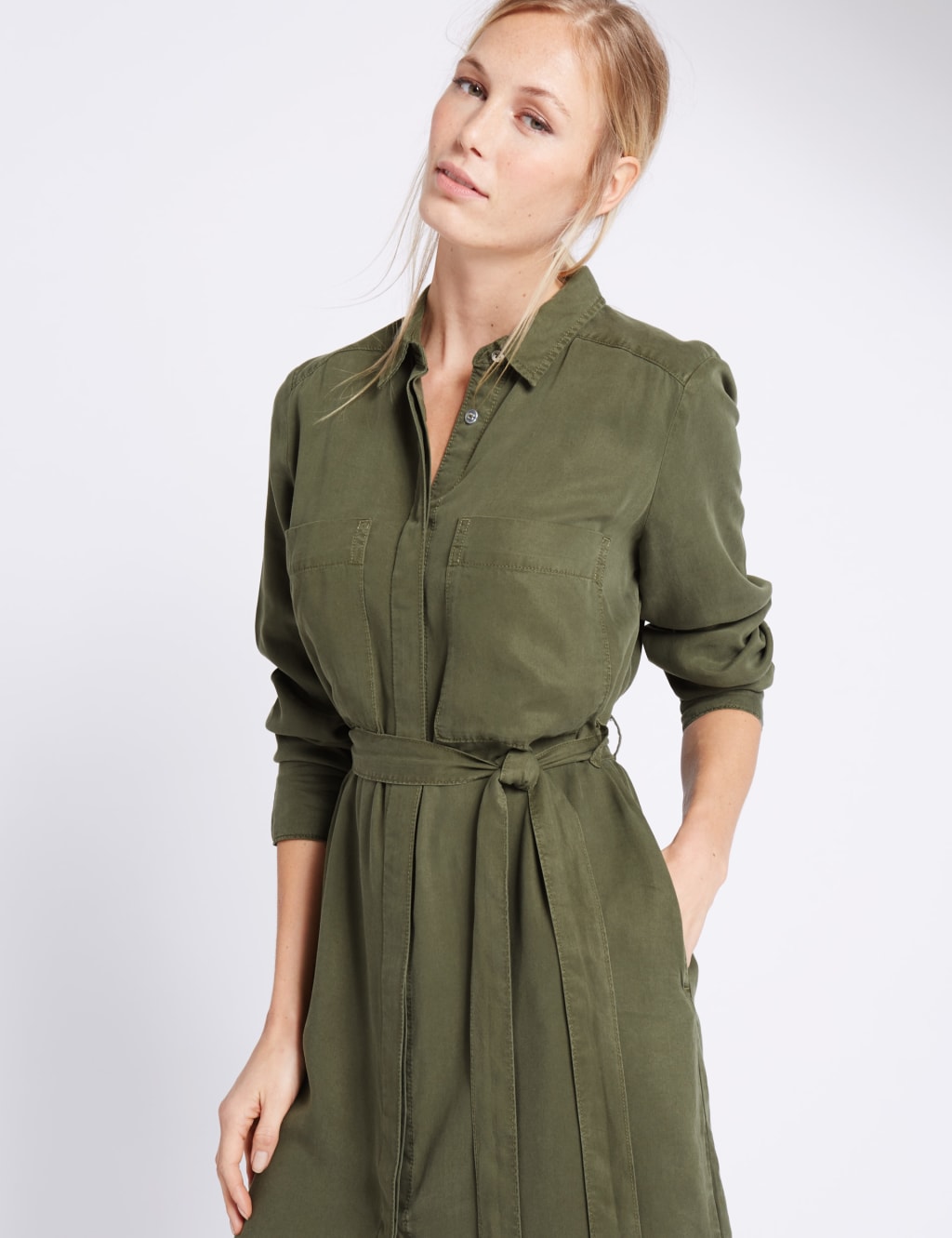 Long shirt dress with belt discount