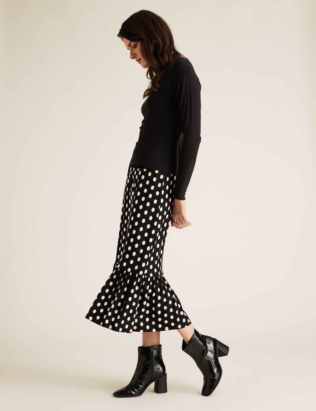 Polka dot skirt m&s cheap