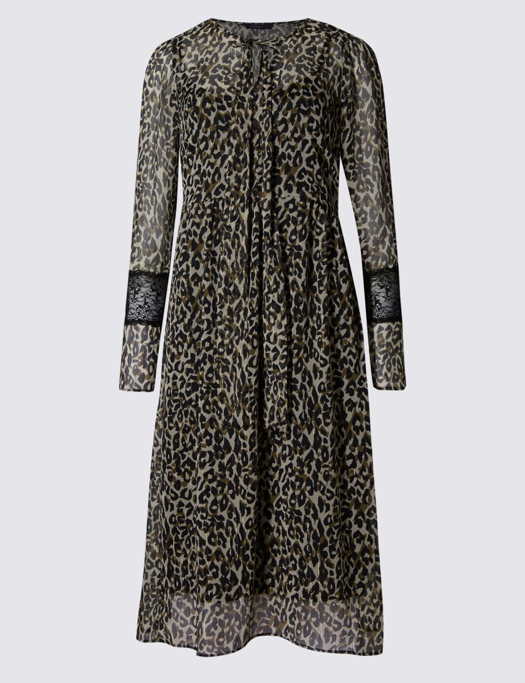 Animal Print Long Sleeve Shift Dress 2 of 4