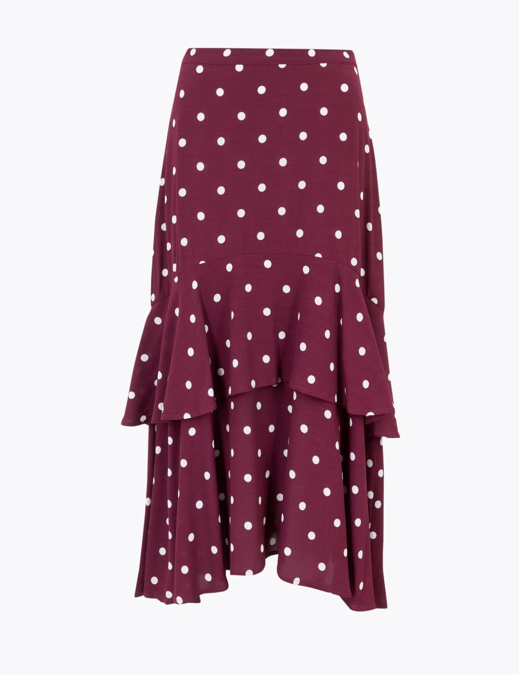 Polka Dot Ruffle Midi Tiered Skirt 2 of 4
