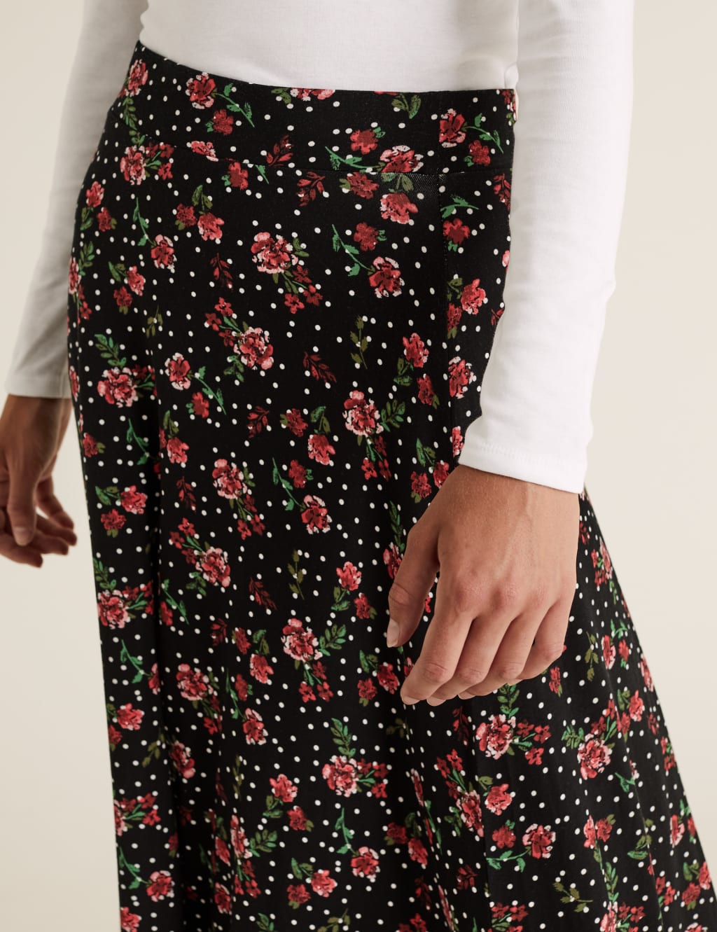 Floral midi skater skirt 2025
